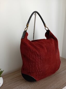 Genuine Leather Italy dámská velká hobo kabelka kožená - 6