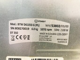 Prodáme pračku Indesit - 6