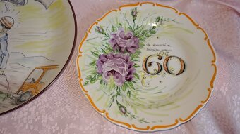 RETRO PORCELÁN TALÍŘE RUČNĚ MALOVANÉ - 6