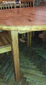 Masivní rozkládací stůl se 6 židlemi - 6
