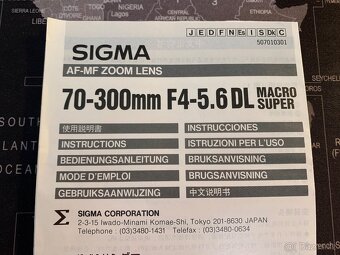 Teleobjektív SIGMA AF-MF ZOOM LENS 70-300mm F4-5.6DL MACRO - 6