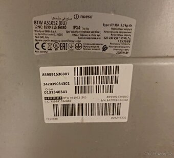 PRACKA INDESIT,HORNI PLNENI,5KG,,PLNE FUNKCNI - 6