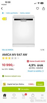 Myčka nádobí Amica MV 647 AW - 6