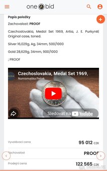 Zlato / sběratelskou sadu Čechoslovakia 1969 - 6