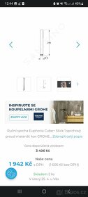 Designová sprchová hlavice Grohe Euphoria Cube hová s hadicí - 6