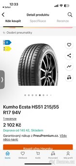 Letní pneu Kumho 215/55 R17 - 6