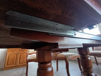 Jídelní set, stůl, židle, křesla, rustikální nábytek masív - 6