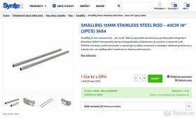 SmallRig sada 15mm nerezových tyčí, délka 40cm - 6