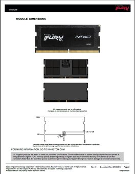 SO-DIMM DDR5 Kingston Fury Impact 16GB, 4800Mhz - 6