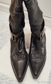 KOZAČKY TMAVĚ HNĚDÉ  ČPIČÁKY   vel. 40 - 6