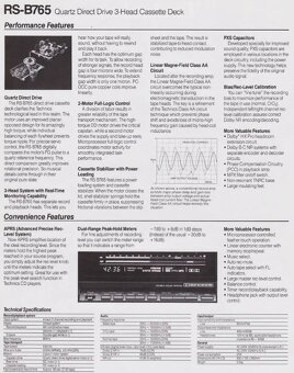 Tape deck TECHNICS RS-B765, 3 hlavy, CLASS AA, Quartz DD - 6
