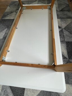 Jídelní stůl 180x90 cm bílý, podnož dřevo - 6