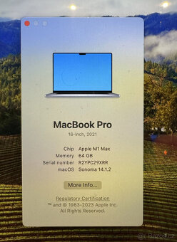 MacBook Pro 16 2021, M1 Max, 10jádrový procesor, 24jádrová g - 6
