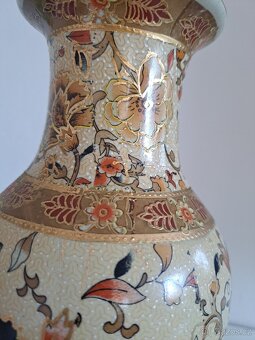 Stará váza s čínským, květinovým motivem - 6