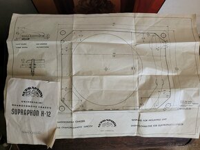 Skříňový retro gramofon - Supraphon H12 + vinylové desky - 6