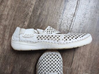 Bílé kožené balerínky RIEKER v.40 - 6