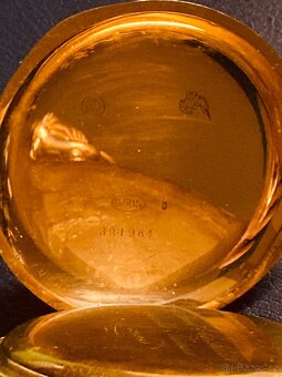 Zlaté 14-karátové kapesní hodinky Systéme Glashütte - 6