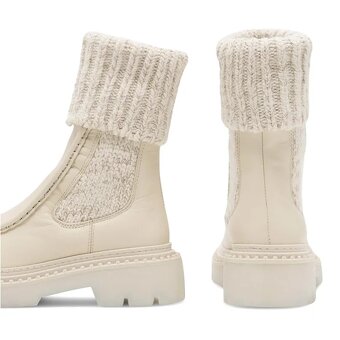 ♥️ Dámské kotníkové boty / polokozačky kožené béžové Badura - 6