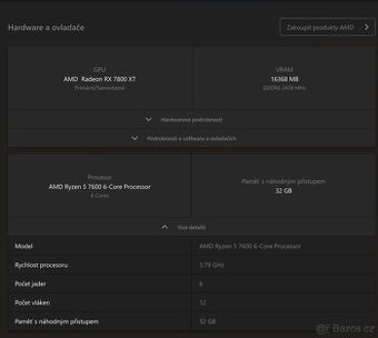 🖥️Herní PC RYZEN 5 7600,RX 7800XT 16GB,32 GB DDR5,2 TB SSD - 6