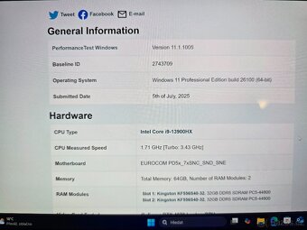 P: Výkonný notebook Eurocom RX415 i9-13900HX, NVIDIA RTX4070 - 6