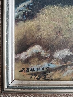 obraz ŠUMAVSKÁ JEZERA, olej, sign. J. Bureš - 6