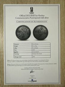 Pamětní medaile IIHF v pravém puku.MS v hokeji 2023 - 6