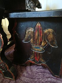 Unikátní (antik) Šachový stolek, ručně vyrobená šachová sada - 6