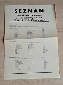 Tesla, Technics - uživatelské manuály - 6