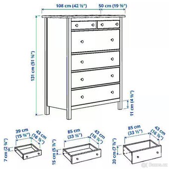 Komoda Ikea Hemnes černohnědá - 6
