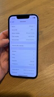 Prodám modrý iPhone 13 mini 128GB - 6