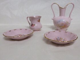 Růžový porcelán, převážně retro kousky - 6
