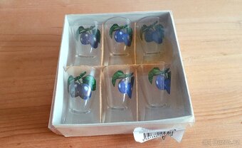 Sada 6 panáků švestka, nové - 6