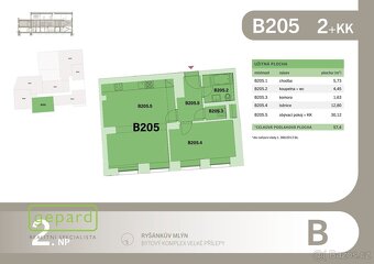 Prodej bytu 2+kk, 57,4m2 v projektu Ryšánkův mlýn, Velké Pří - 6