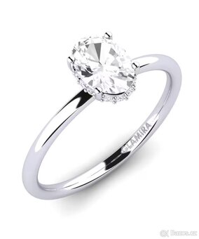 Zásnubní prsten bílé zlato - 6