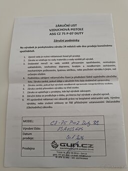 Vzduchová pistole CZ-75 P 07 DUTÝ BLOWBACK - 6