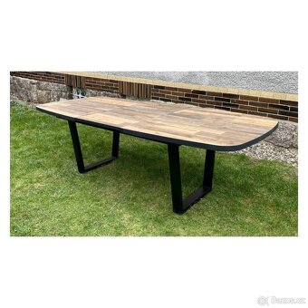 Jídelní stůl Masura – rozkládací, dubová dýha + kov - 6