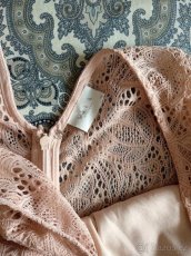 Dlouhé starorůžové šaty, vel. S-M. - 6