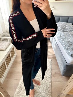 KARL LAGERFELD LUXUSNÍ ČERNÝ SVETR / CARDIGAN - 6