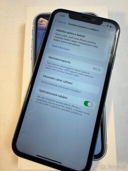 Apple iPhone XR Blue kondice baterie 100% s kabelem pěkný s - 6