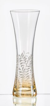 Crystalex Bohemia Glass Skleněná váza béžová s lístky - 6