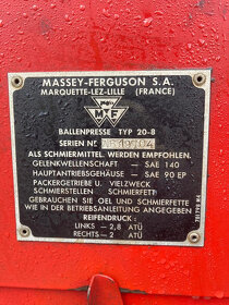 Lis na malé balíky Massey Ferguson, typ 20-8 - 6