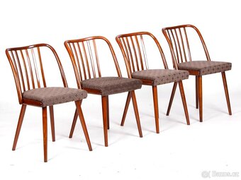 A. Šuman, zrenovované jídelní retro židle TON, 4 kusy. - 6