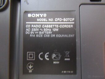 Nabízím moderní radio Sony+dálkovy ovladač. CD a radio plně - 6