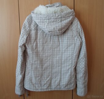 Bílá béžová bunda bundička kabátek FISHBONE - M, L - 6