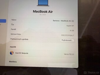 Prodám MacBook Air M1, 256 GB, 8GB RAM - 6