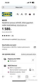 IKEA Besta 2x závěsná skříňka antracit - 6