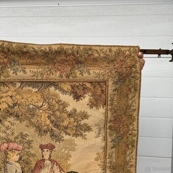 Gobelín s motivem panské vyjížďky Francie+ tyč lilie - 6