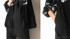 Černý lehký kabátek vyšívaný - 6