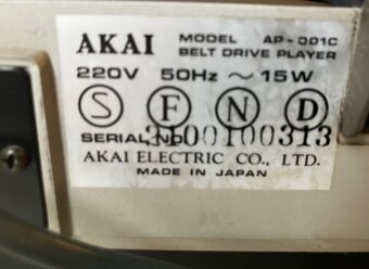 Kompletní gramofonová sada souprava ( AKAI AP-001C + Denon) - 6