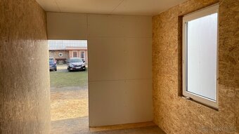 Stavební buňka 5 x 3 m červená, zateplená, 2x dveře - 6